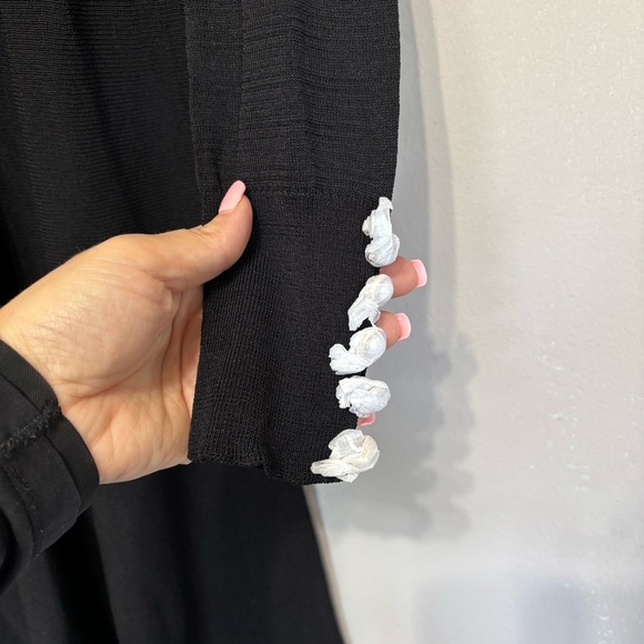 Nicole Miller Black Sheath Dress with Cuffed Long Sleeves - Picture 4 of 8